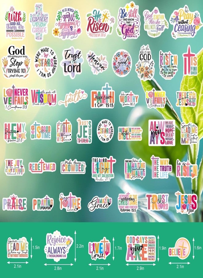 WorldBazaar 100pcs Bible Verse Stickers Inspirational Jesus Sticker Waterproof Water Bottles Scrapbooking Journal Religious Gifts Kids Adults - Image 2